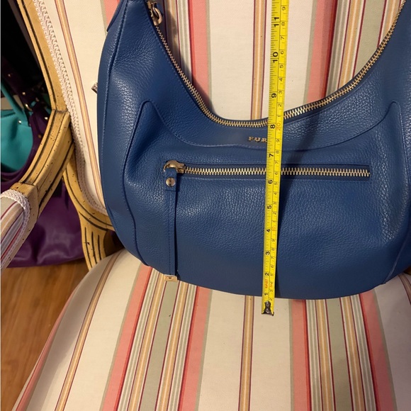 GORGEOUS Furla Slate Blue Ginevra Hobo Bag - COA incl - Video best shows color. - Picture 14 of 16